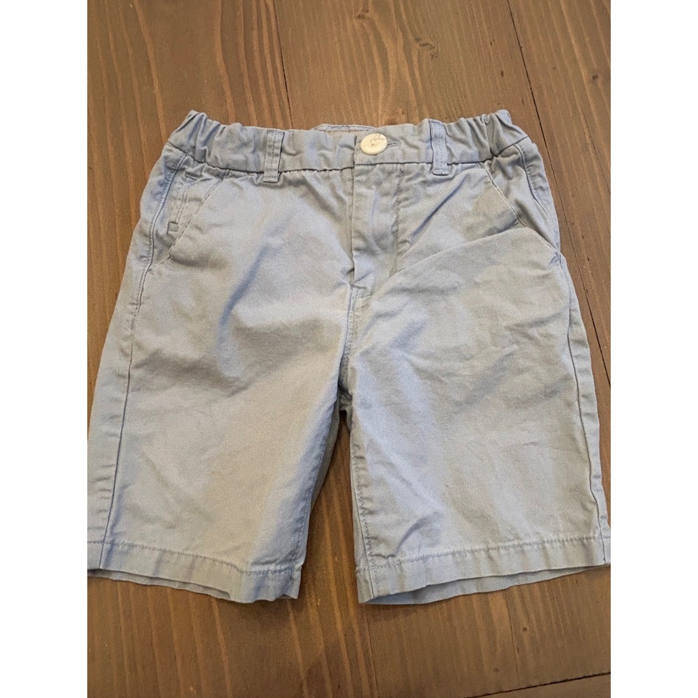 Kk30 Zara Boys Light Blue Chino Shorts Sz‎ 5 110cm Elastic Waist Cotton Twill